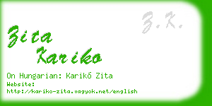 zita kariko business card
